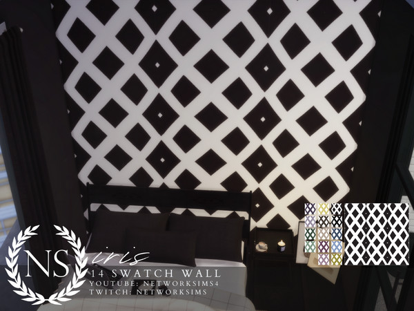 Sims 4 — Iris Wallpaper - Networksims by networksims — A geometric patterned wallpaper in 15 colour swatches.