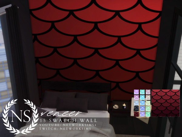 Sims 4 — Veneer Wallpaper - Networksims by networksims — Patterned gradient wallpaper in 15 colour swatches.