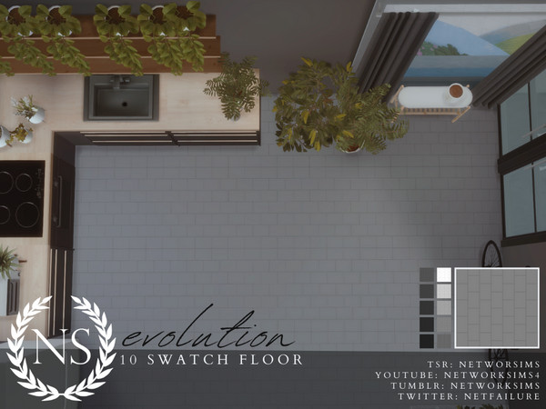 Sims 4 — Evolution Brick Floor by networksims — A simple brick floor in 10 colour swatches.