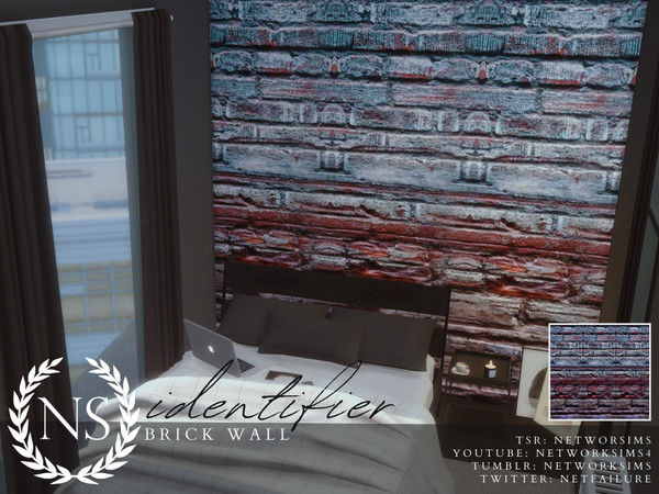 Sims 4 — Identifier Brick Walls - Networksims by networksims — Red and blue brick walls.
