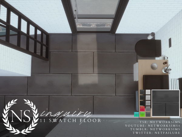 Sims 4 — Inquiry Stone Floor by networksims — Large stone tiles in 11 colour swatches.