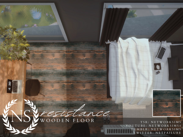 Sims 4 — Resistance Wooden Floor by networksims — Rustic wooden flooring.