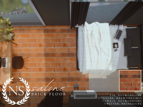 Sims 4 — Saline Brick Floor by networksims — An orange brick floor.
