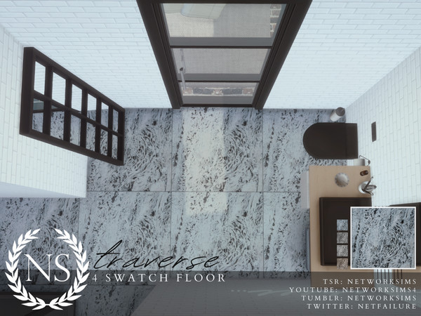 Sims 4 — Traverse Marble Floor - Networksims by networksims — A tiled marble floor in 4 colour swatches.