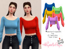 Sims 4 — Sweater Cropped01 by AlyssPrya — New mesh / EA mesh edit Top All LOD's Shadow Map 25 Swatches Compatible base