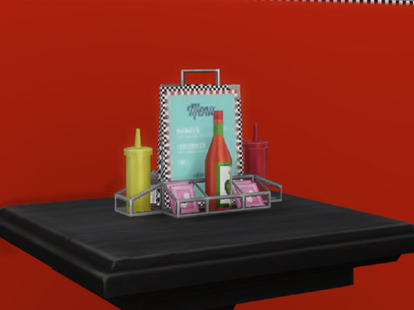 Sims 4 — Retro ReBOOT 50's Diner Condiment Basket by seimar8 — 1950's condiment basket. Part of 50's Diner Mini Pack Base