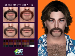 Sims 4 — Retro ReBOOT Mustache V1-V2 by -Merci- — New Mustache Set for Sims4 -Mustaches for male and teen-elder. -No
