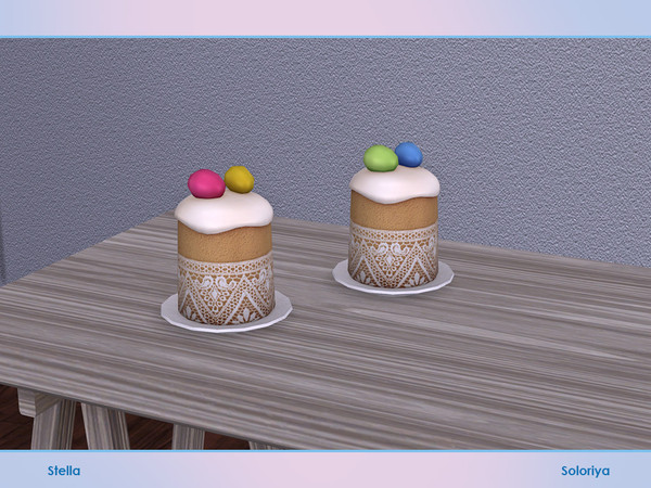 Sims 4 — Stella. Cake, v2 by soloriya — Decorative cake, version two. Part of Stella set. 2 color variations. Category: