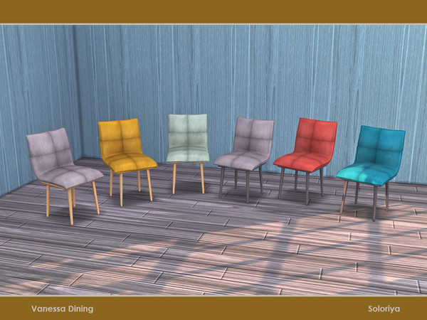 Sims 4 — Vanessa Dining. Chair, v2 by soloriya — Dining chair, version two. Part of Vanessa Dining room. 6 color