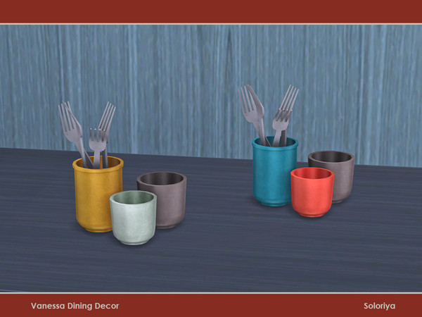 Sims 4 — Vanessa Dining Decor. Cups and Forks by soloriya — Cups and forks. Part of Vanessa Dining set. 2 color