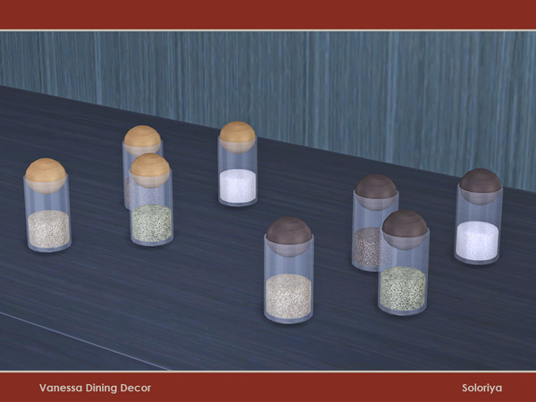 Sims 4 — Vanessa Dining Decor. Spices, v1 by soloriya — Spices, version one. Part of Vanessa Dining set. 8 color