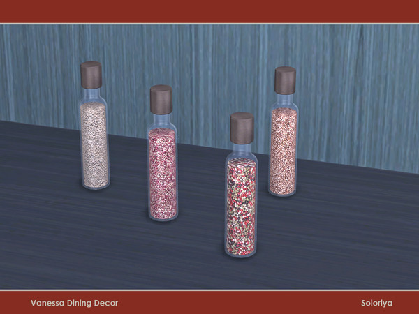 Sims 4 — Vanessa Dining Decor. Spices, v2 by soloriya — Spices, version two. Part of Vanessa Dining set. 4 color