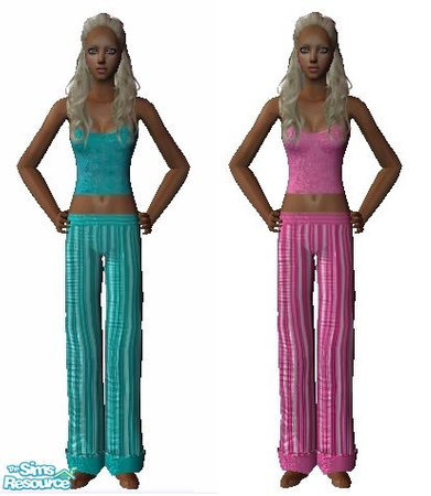 Sims 2 — Striped Pajama Set by chrysta469 — A pair of comfy P.J.s for your sim.