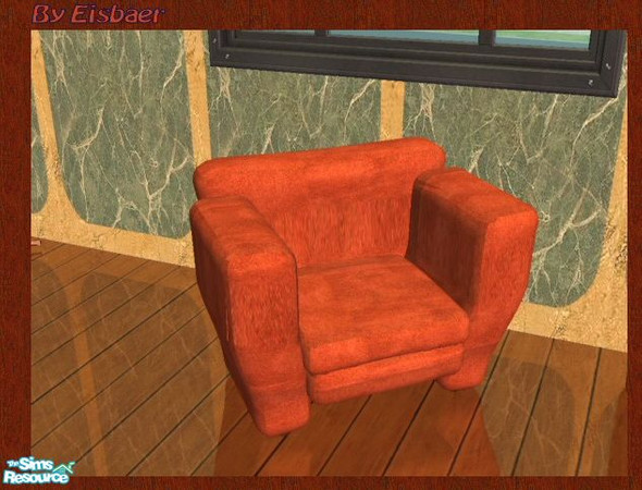 Sims 2 — Reflexionistin Prague Hall Orange Seat by Eisbaerbonzo — Looks like a livingchair, but it is a recliner.