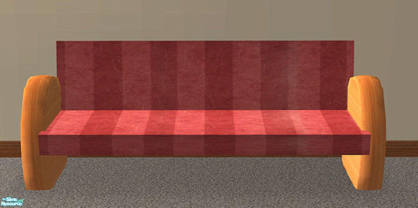 Sims 2 — Geometric Living - Sofa Mesh by munchkin_brat — Red striped fabric on geometric shaped sofa sure to satisfy the