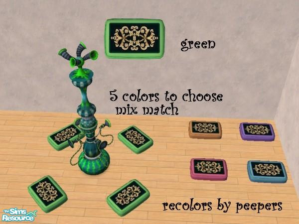 Sims 2 — leslie_scrollwork on pad green11226 by peepers42 — different colors with design on pads that go with the bubble