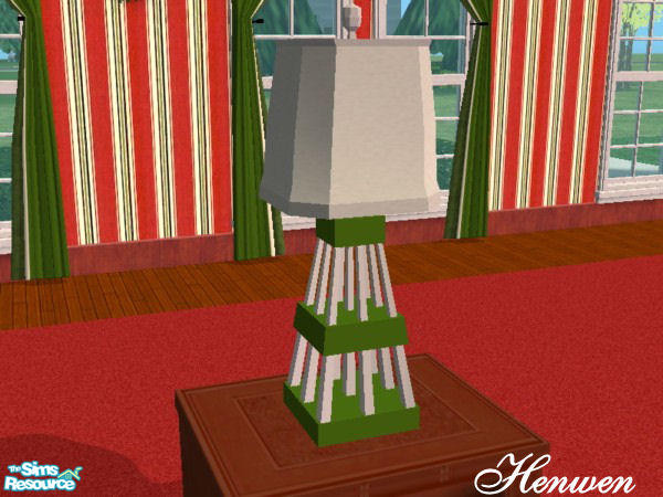 Sims 2 —  Candy Cane Lamp Green by Henwen — Recolor of Dgandy\'s lamp in green. A part of Dgandy\'s Harrison Bedroom Set.