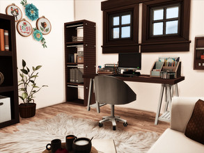 Sims 4 — Bungling Bungalow - Office by xogerardine — $8 368 short wall size: 4x4 CC used - check Required