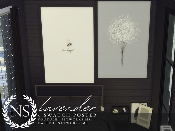 Sims 4 — Lavender Poster - Networksims by networksims — A poster with 6 soft floral designs.