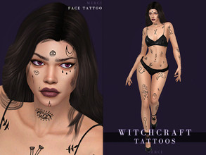 Sims 4 — Witchcraft Face Tattoo by -Merci- — New tattoo for Sims4! -Unisex, teen-elder. -HQ Mod compatible. -No allow for