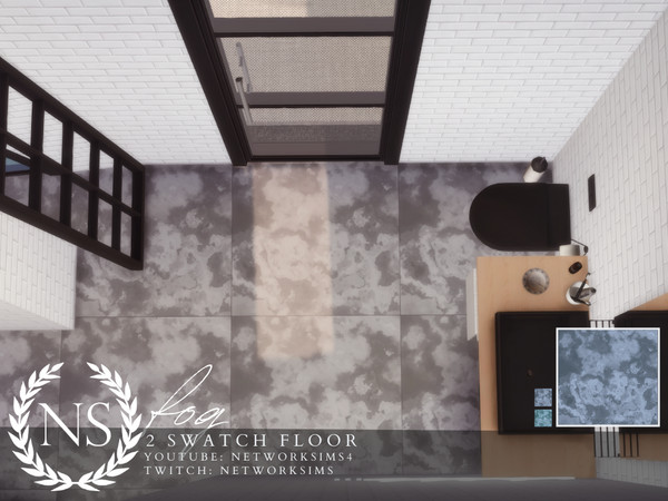 Sims 4 — Fog Marble Floor by networksims — A tiled marble floor in 2 colour swatches.