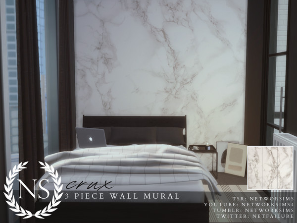 Sims 4 — Crux Wall Mural - Networksims by networksims — A marble wall mural.