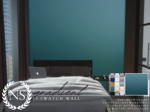 Sims 4 — Gradient Walls - Networksims by networksims — Gradient walls in 15 colour swatches.