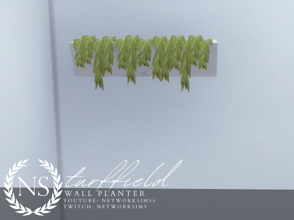 Sims 4 — Turffield Living - Wall Planter II - Networksims by networksims — A simple white wall planter with plants