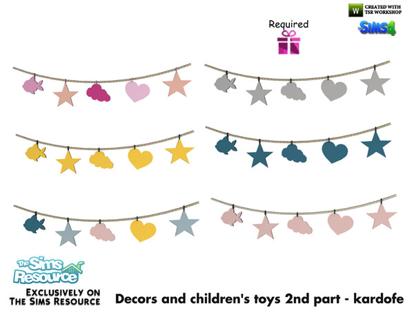Sims 4 — kardofe_Decors and children's toys_Garland of lights by kardofe — Decorative garland, lights, in six color