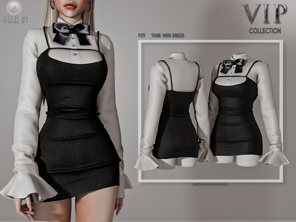 Sims 4 — [PATREON]  (Early Access) TANK MINI DRESS P29 by busra-tr — 10 colors Adult-Elder-Teen-Young Adult For Female
