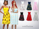 Sims 4 — WaffleSim Dress by Waffy666 — -8 swatches -base game needed only -new mesh -slight issues with overlay skins