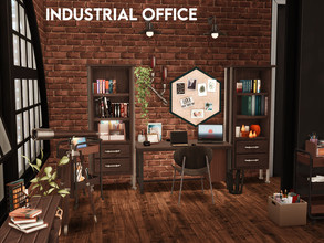 Sims 4 — Industrial Office by xogerardine — A little home office, industrial vibe for you. I really love this style with