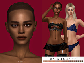 Sims 4 — -Patreon- Skintone N7 by -Merci- — Skin for female sims and it comes with 20 different skin colours. HQ mod