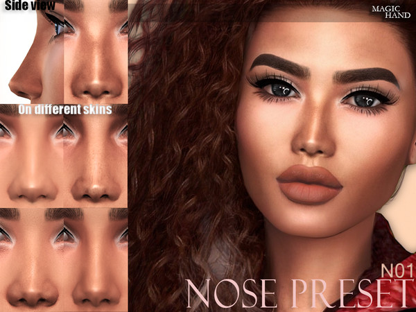 Sims 4 — [MH] Nose Preset N01 by MagicHand — --Female and Male-- --Teen to Elder-- --CAS thumbnail-- Click on the nose to