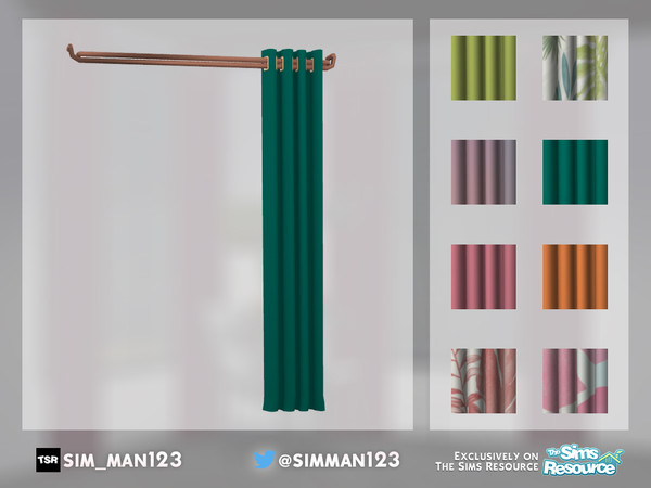 Sims 4 — Right - Tropical Recolors - Barclay Curtains by sim_man123 — A set of 8 tropical themed patterns for my Barclay
