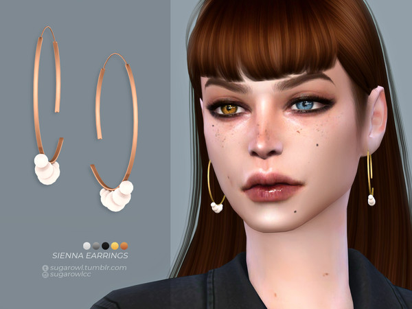 Sims 4 — Sienna earrings by sugar_owl — - new mesh - base game compatible - all LODs - 10 swatches - HQ compatible -