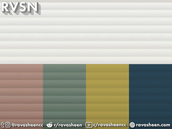 Sims 4 — Vintage Camper Siding - Half Wall by RAVASHEEN — Classic, vintage trailer siding with a half-height coloring.
