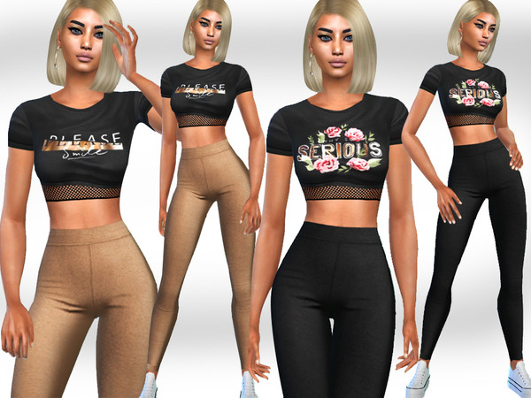 Sims 4 — Female Casual  Crop Outfits by saliwa — Female Casual Crop Outfits