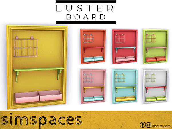 Sims 4 — Luster Mini-Office Board by simspaces — Part of the Luster Mini-Office set. The perfect organization spot for