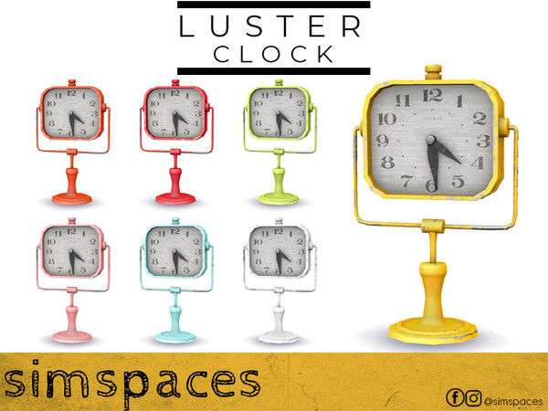 Sims 4 — Luster Mini-Office Clock by simspaces — Part of the Luster Mini-Office set. What time is it? IT'S TIME TO BE