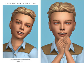 Sims 4 — Alex Hairstyle -Child- by -Merci- — New Maxis Match Hairstyle for Sims4. -For boys. -Base Game compatible. -Hat