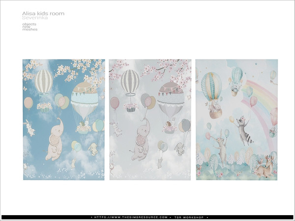 Sims 4 — [Alisa kidsroom] - photomural by Severinka_ — Photonural (short wall, 2 cell width) From the set Alisa kidsroom