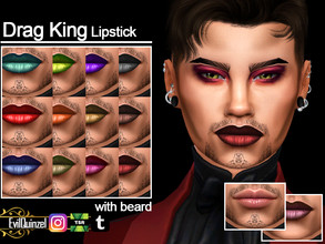 Sims 4 — Drag King Lipstick by EvilQuinzel — - Lipstick category; - Female and male; - Teen + ; - All species; - 16