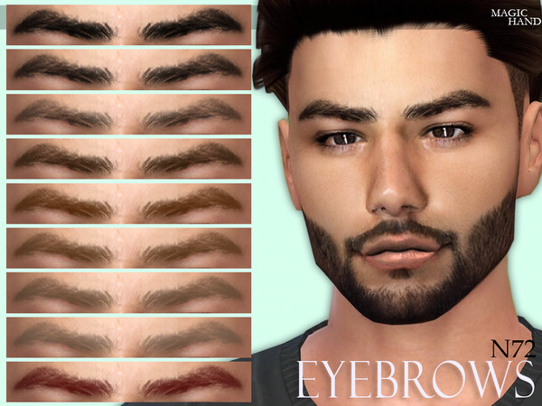 Sims 4 — [MH] Eyebrows N72 by MagicHand — --12 available colors-- --Compatible with HQ settings-- --CAS thumbnail--
