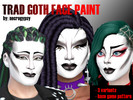 Sims 4 — TRAD GOTH Makeup (FACEPAINT) by necrogypsy — 3 variants of the classic Trad(itional) Goth style popularized in