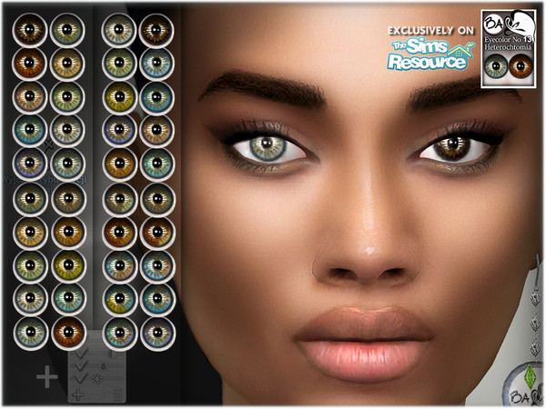 Sims 4 — Natural eye colors 13 by BAkalia — Hello Discover 20 realistic eye colors with heterochromia in a New Mesh,