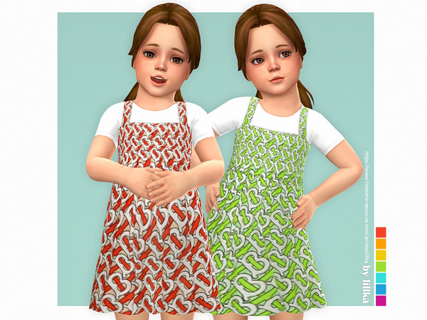 Sims 4 — Aria Dress by lillka — Aria Dress for Toddler Girls 7 swatches Base game compatible Custom thumbnail Hair by