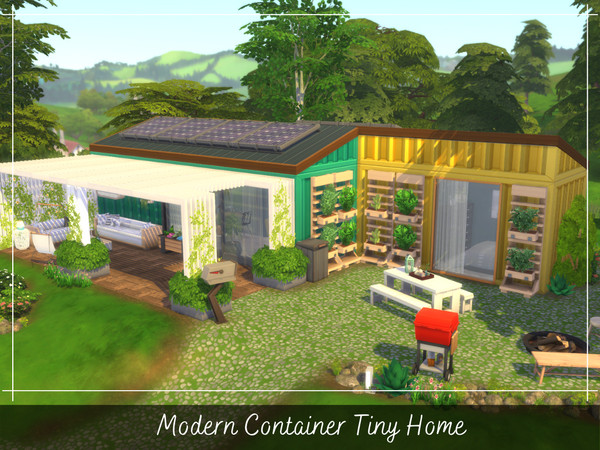 Sims 4 — Modern Container Tiny Home by Alenna2 — Always wanted to live sustainably but with a modern interior? Then this