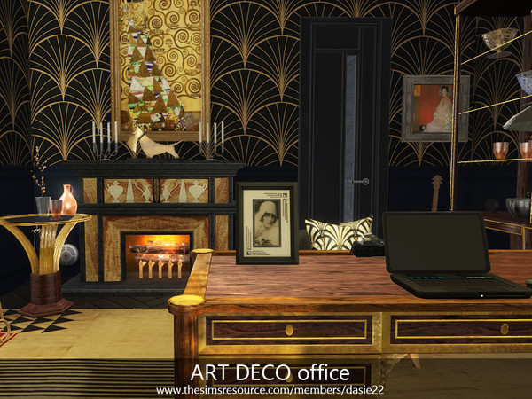 Sims 4 — ART DECO office by dasie22 — The room was built in San Myshuno at Hakim 122. The layout of the rooms is in my