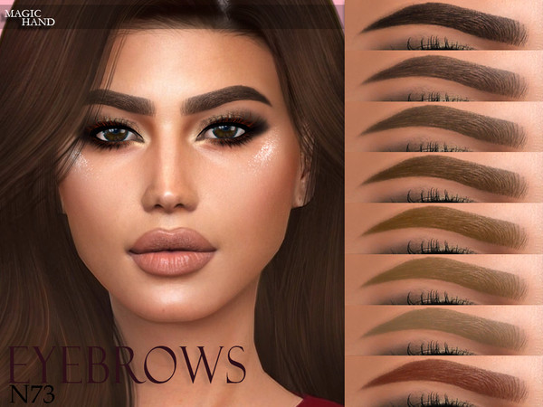 Sims 4 — [MH] Eyebrows N73 by MagicHand — --12 available colors-- --Compatible with HQ settings-- --CAS thumbnail--